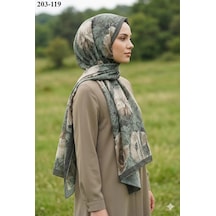 Moonscarfs Moonscarf Bambu Kraş Pamuk Şal Haki 203-119 Çok Renkli