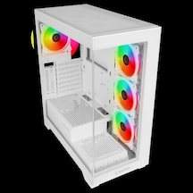 Rampage Hydra V3 Camlı 7 x 12 Cm Rgb Fan Atx Gaming Kasa Whıte