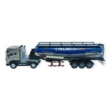 Metal Tır 1:24 - Sesli Işıklı Tanker Tır 39 Cm - Gri Kafa Çok Renkli