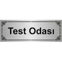 Test Odası 7x20cm Gümüş Renk Metal Yönlendirme Levhası