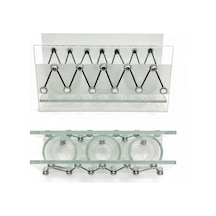 Cam Dekoratif Zikzak Tasarımlı Şamdan 20x9 Cm Tealight Ve Banyo Düzenleyici Modern Ev Ofis Masaüstü Aksesuar Çok Renkli
