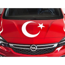 Oto Sticker Ay Yıldız Türk Bayrağı Sticker   Beyaz-33X25Cm-