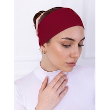 Alivascarf Kaymayan Silikonlu Bandana Bone Siyah - Kadın Tesettür Dikişsiz Kaymaz Geçme - Sportif Saç Bandı Bordo
