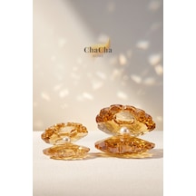 Chacha Home Oceana Pearl 2'li Kristal İncili İstiridye Obje Seti 9x7 Cm & 7x5 Cm - Lüks Cam Dekoratif Masa Üstü Biblo Ball