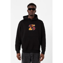 25 Aslan Siyah Erkek 3ip Kapşonlu Sweatshirt Siyah