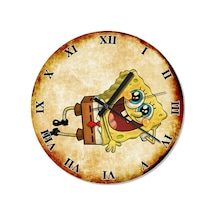Retro Sünger Bob Sessiz Duvar Saati (407732488) Çok Renkli
