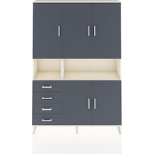 Arges Dolap 7 Raflı 4 Çekmeceli 5 Kapaklı 132x30x195 Aytaşı-antrasit/antrasit Antrasıt/antrasıt