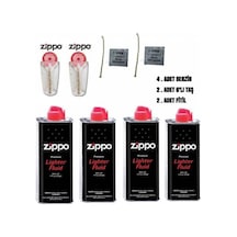Zippo Benzin 4 Adet 2 Taş ve 2 Fitil 8'Li Set