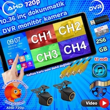 2 Adet Balık Gözü 720p Ahd 170'' Kamera Dokunmatik 10.36'' Video Müzik Dvr Ekran Seti 12 V