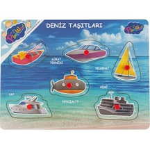Playwood Ahşap Tutmalı Eğitici Puzzle Deniz Taşıtları Ony326