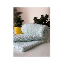 El Örgü Puffy Bebek Battaniye 90x90 CM Su Yeşili