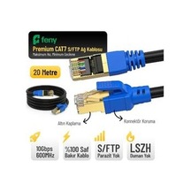 Feny Fn-cat7ls20 10gbps İnternet 600mhz 20 Metre Cat7 Gold Patch Kablo Yanmaz- Yüzde 100 Saf Bakır