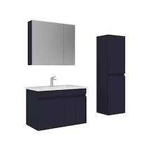 Orka Tivoli 85 Cm Mat Lacivert Banyo Dolabı Takımı Ve Boy Dolabı Lacivert
