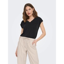 Only Onlfree Life S/s Mod V-neck Top Jrs Noos Kadın T-shirt 15287041-17272 001