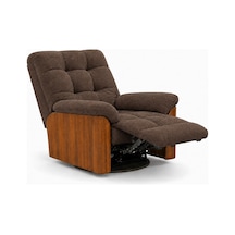 Smarto Relax Porto Tv Koltuğu Elektrikli Masajlı Isıtmalı Döner Sallanan Ahşap Yan Panelli Polyester Kumaş Baba Koltuğu Kahverengi