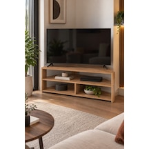 Sulorahome Köşe Tv Ünitesi Kahverengi 140 Cm Açık Ceviz