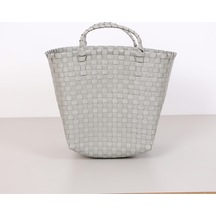 Sentetik Rattan Saksılık 32x28x33 Cm Gri