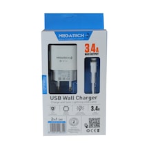 Megatech CC-03 3.4A Lightning Usb Kablo + Ev Şarj Adaptörü Hızlı