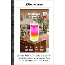 Seyyar Alet Parti Cihazı Aktivite Aleti Bluetooth Hoparlör Rgb Işıklı Speaker Pluse5 Beyaz