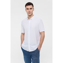 Backandbond Beyaz Regular Fit Kısa Kollu Gömlek