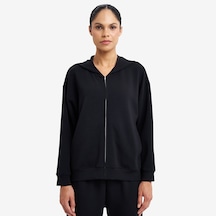 Lescon Siyah Kadın Fermuarlı Kapüşonlu Sweatshirt 26s-2221-26n