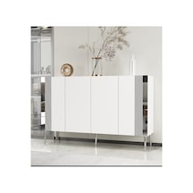 Dream 120 Cm Konsol Tv Sehpası Çok Amaçlı Dolap Beyaz-gümüş Beyaz-gümüş