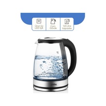 Su Isıtıcısı & Kettle Cam - Ledli Kettle 1.8lt Gizli Rezistans - Kablosuz 360 Derece Gövde 1500w Sk-8033