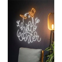 Twins Led Kardan Adam Figürlü Hello Winter Neon Tabela Beyaz Model:model:22603366 Beyaz