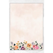 A5 Çiçek Bloknot Çizgisiz Defter - 50 Yaprak - Memopad - Notepad - Not Defteri - Not Kağıdı - 1111 Çok Renkli