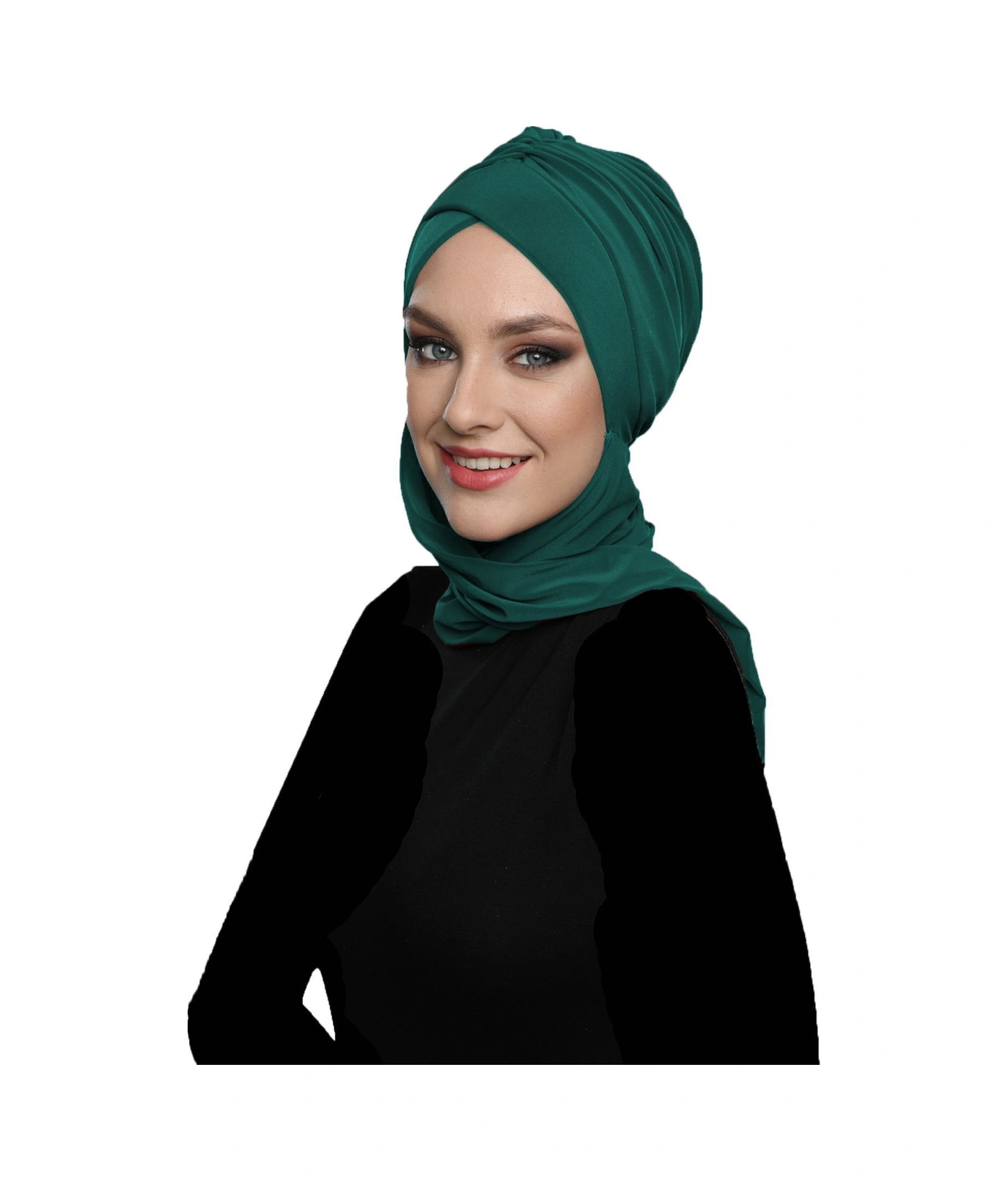 Kardelen Atkılı Astarlı Yeşil Hazır Türban Tesettür Havuz Ve Dış Bone Hürrem