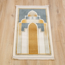 Lüks Kadife Halı Tipi Akasya Çocuk Seccade - Mavi 40 72 Cm 700 Gr Çok Renkli