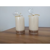 Bozkurt 7*12 Cm Silindir Mum 2' Li Krem Set (471575688)
