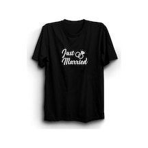 Just Married Evlendik Baskılı Tshirt SIYAH Just Married Evlendik Baskılı Tshirt SIYAH