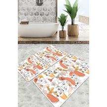 Faccia Banyo Halısı Djt 3 Lü Set Çok Renkli