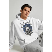 Sevbano Lamb Of God Rock Metal Müzik Grubu Sırt Baskılı Unisex Oversize P beyaz