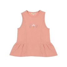 Bambu Çiçek Nakışlı Çocuk Bluz Pembe