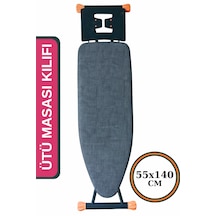 Ütü Masası Kılıfı Büyük Boy İpli Stoperli Keçeli Kılıfı Örtüsü Bezi 55x140cm Grey Koyu Gri