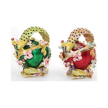 Swarovski Taşlı Tavuskuşu Kutu Çok Renkli