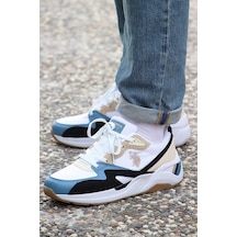U.s. Polo Assn. Husky 4 Fx Comfort Hafif Taban Erkek Sneaker Beyaz Mavi Beyaz Mavi