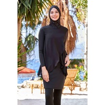 Adasea Likralı Tam Kapalı Tesettür Mayo Elıs 4556 Siyah Siyah