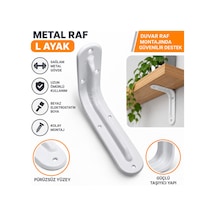 Raf Altı Beyaz 5 Cm X 6 Cm Beyaz - 922921244 Beyaz