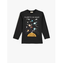 Koton Erkek Çocuk Uzun Kollu T-shirt Antrasit 5wkb10023tk 25ky59000129 Y5903 Antrasit
