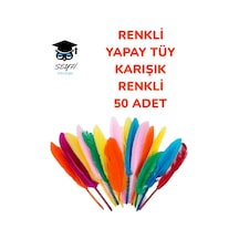 Renkli Yapay Tüy Karışık Renkli 50 Adet