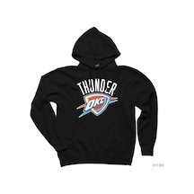 Oklahama Thunder Logo Siyah Kapşonlu Sweatshirt Hoodie