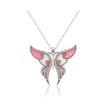 Casera's Gümüş Pembe Kelebek Kolye Csr2180593 Gümüş