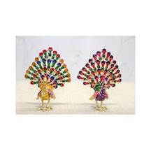 5 Adet Tavuskuşu Dekoratif Figür 10 Cm Boyutunda Masa Süsü Ve Ev Dekoru, Peacock Ornament, Süsleme