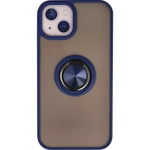 Durukar Apple, Uyumlu iPhone 15 Kılıf Montreal Yüzüklü Silikon Kapak - Lacivert