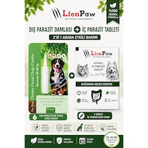 2'li Set 20-40 Kg Köpekler Için Bitkisel Iç Tablet Dış Ense Bitkisel Damla Seti - 1 Damla 2 Tablet