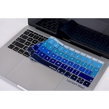 Laptop Apple Uyumlu MacBook Pro Klavye Koruyucu Ombre Uk-eu İngilizce 13inç A1708 - 12inç A1534 İle Lacivert Mavi