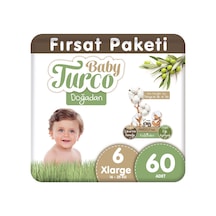 Baby Turco Doğadan Bebek Bezi 6 Numara Xlarge Fırsat Paketi 60 Adet